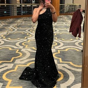 black shein prom dress